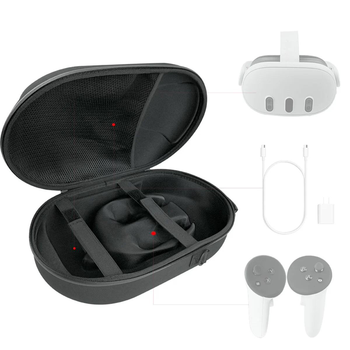 Practical VR Carrying Case for Oculus Quest 3 Portable Storage Bag Handlebar Suitcase for Meta Quest 3 Travel Box VR Accessories
Practical VR Carrying Case for Oculus Quest 3 Portable Storage Bag Handlebar Suitcase for Meta Quest 3 Travel Box VR Accessories