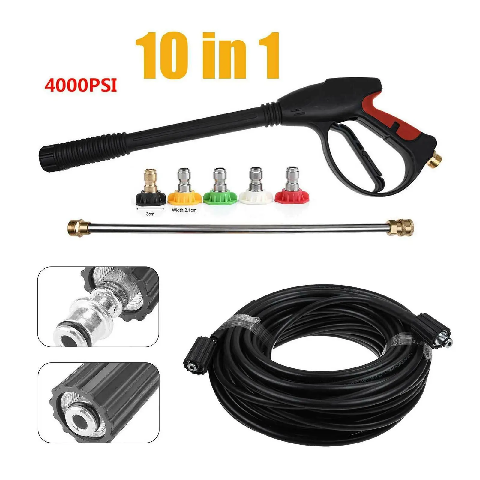 High Pressure Washer Wand Accessories Set 15 Inch Stainless Steel Sprayer Nozzle Kit for Fence and Roof Cleaning
High Pressure Washer Wand Accessories Set 15 Inch Stainless Steel Sprayer Nozzle Kit for Fence and Roof Cleaning