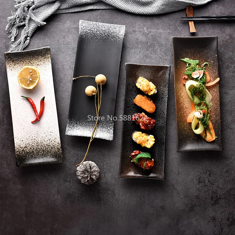Japanese Ceramic Sushi Rectangular Plate Household Retro Creative Dim Sum Plate Dish Plate Japanese Food Snack Plate
Japanese Ceramic Sushi Rectangular Plate Household Retro Creative Dim Sum Plate Dish Plate Japanese Food Snack Plate