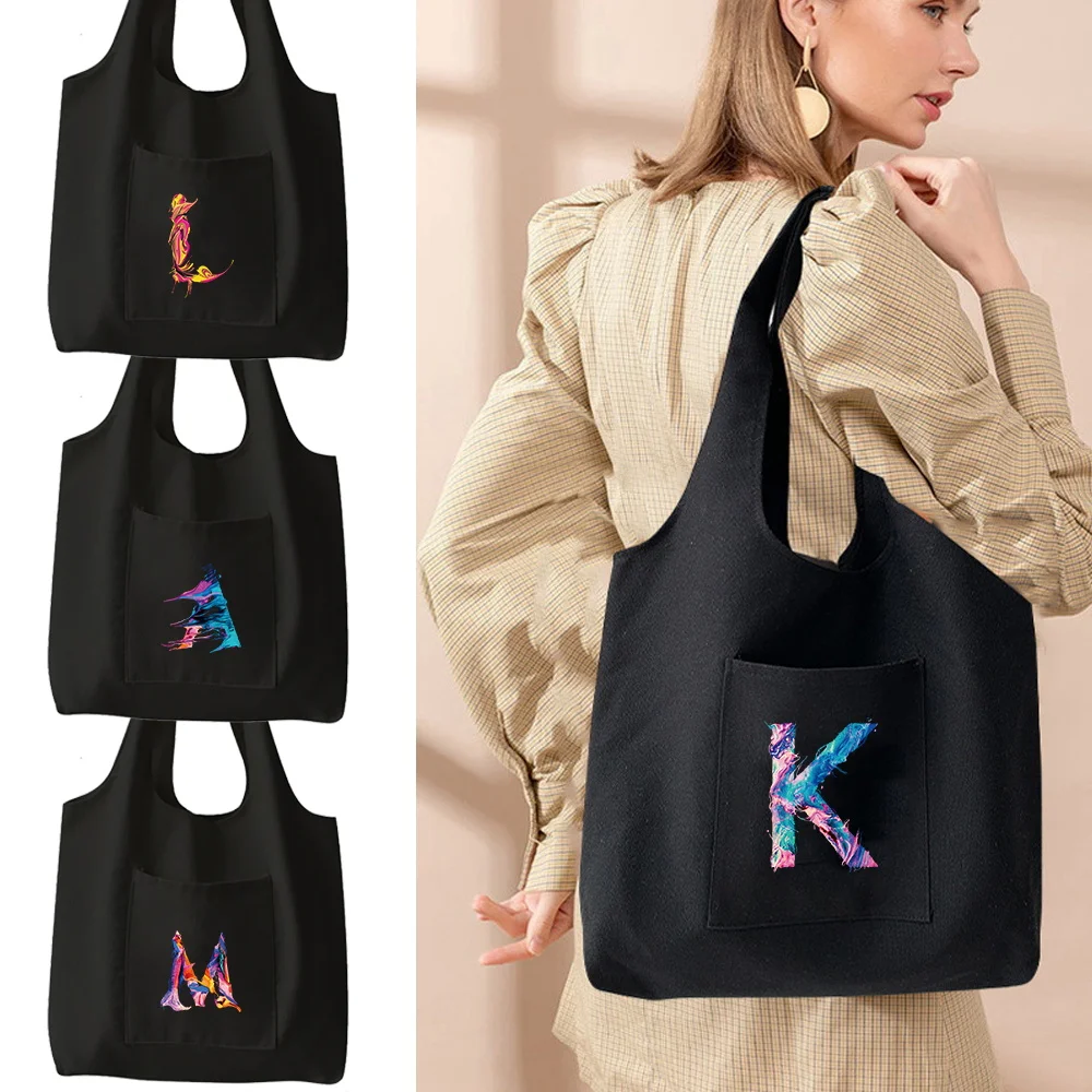 Shoulder Bag Woman Shopping Handbag Casual Paint Letter Initial Name Pattern Printing Vest Bag Tote Bag Commuting Large Capacity
Shoulder Bag Woman Shopping Handbag Casual Paint Letter Initial Name Pattern Printing Vest Bag Tote Bag Commuting Large Capacity