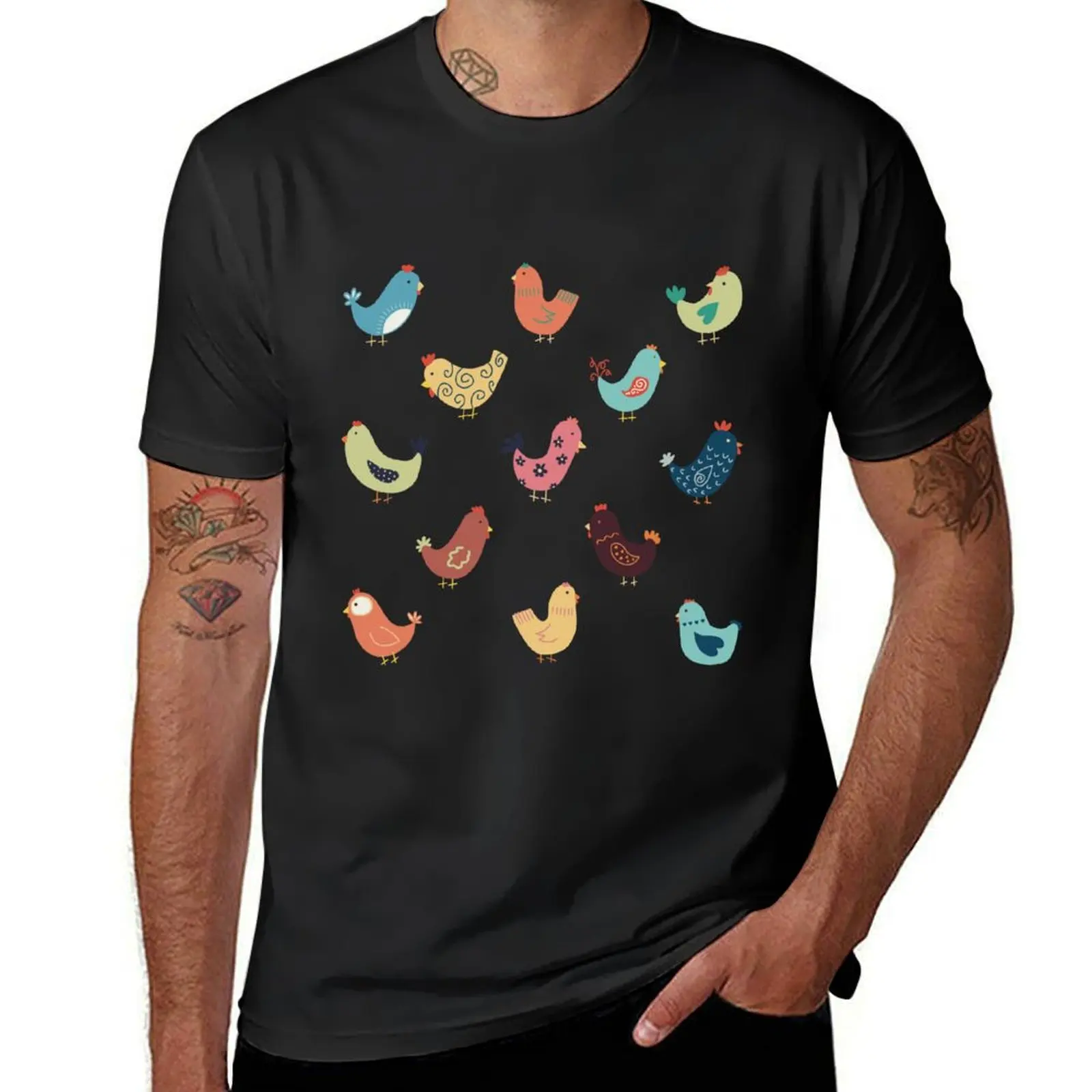 Cute folksy colorful chickens T-Shirt animal prinfor boys boys animal print tops blacks mens graphic t-shirts hip hop
Cute folksy colorful chickens T-Shirt animal prinfor boys boys animal print tops blacks mens graphic t-shirts hip hop