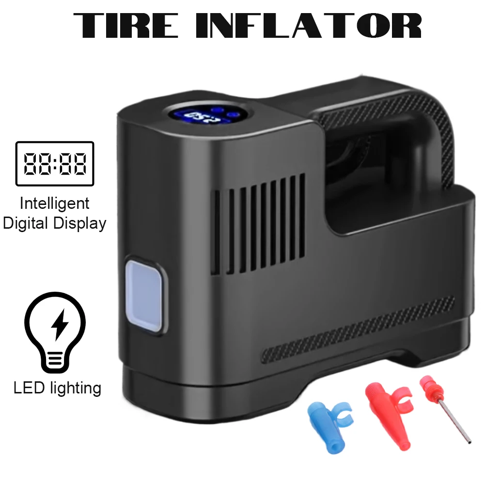 150PSI автомобильный воздушный насос с манометром, электрический шинный насос, встроенный светодиодный светильник, портативный автомобильный насос для накачивания автомобильных шин
150PSI автомобильный воздушный насос с манометром, электрический шинный насос, встроенный светодиодный светильник, портативный автомобильный насос для накачивания автомобильных шин