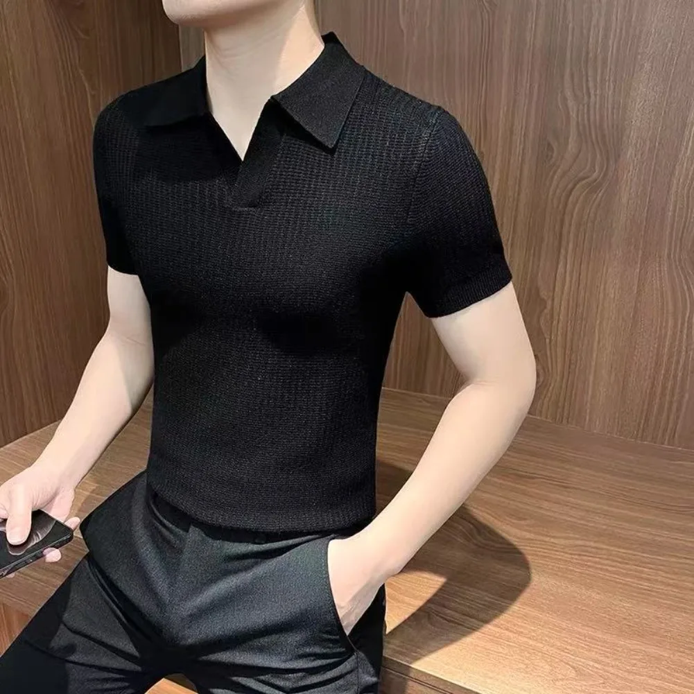 New Summer Short Sleeved Men's Golf Polo Shirt Casual Quick Drying Moisture Wicking Sweat Proof V-neck Solid Color Sportswear
New Summer Short Sleeved Men's Golf Polo Shirt Casual Quick Drying Moisture Wicking Sweat Proof V-neck Solid Color Sportswear