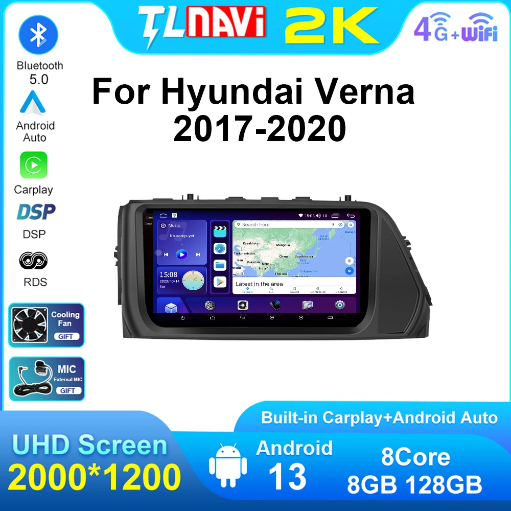 DSP QLED 2K For Hyundai Verna 2017-2020 Android Auto Car Radio Carplay AutoRadio Multimedia Player GPS Navigation System
DSP QLED 2K For Hyundai Verna 2017-2020 Android Auto Car Radio Carplay AutoRadio Multimedia Player GPS Navigation System