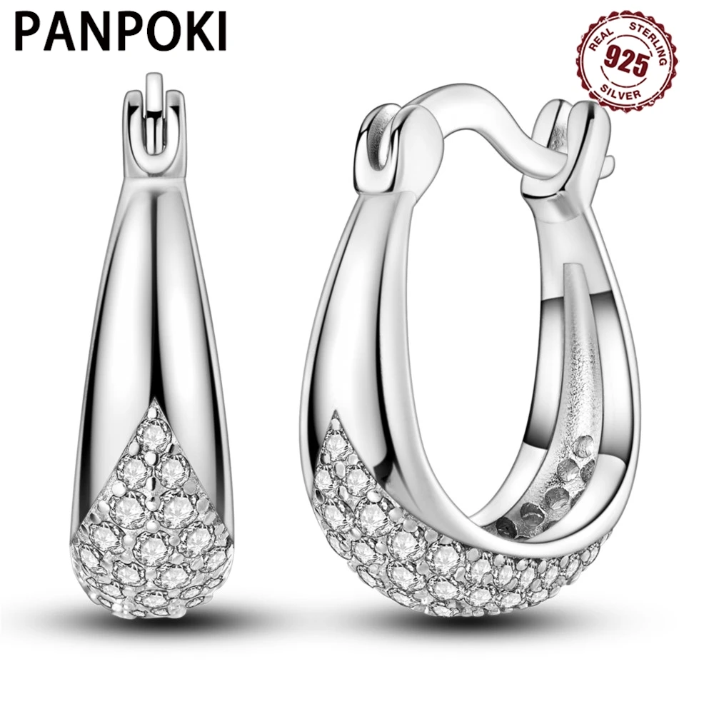 925 Sterling Silver Simple Sparkling Drop Shaped Earrings Jewelry Hoop Earrings For Women Jewelry Birthday Party Fine Gifts
925 Sterling Silver Simple Sparkling Drop Shaped Earrings Jewelry Hoop Earrings For Women Jewelry Birthday Party Fine Gifts