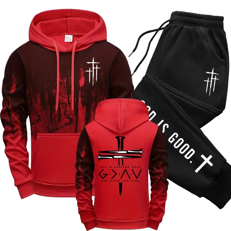 Fall Winter Daily Casual Fashion Sportswear Outdoor Jogger Fitness Outfit Jesus Christ Mens Tracksuit Hoodie&sweatpants 2pcs Set
Fall Winter Daily Casual Fashion Sportswear Outdoor Jogger Fitness Outfit Jesus Christ Mens Tracksuit Hoodie&sweatpants 2pcs Set