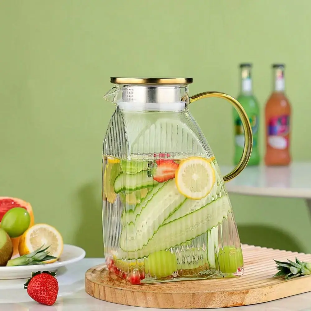 Glass Pitcher With Lid 1.8L, Borosilicate Glass Water Jug For Refrigerator Door, Hot & Cold Beverages, Leak-Proof Stainless Ste
Glass Pitcher With Lid 1.8L, Borosilicate Glass Water Jug For Refrigerator Door, Hot & Cold Beverages, Leak-Proof Stainless Ste