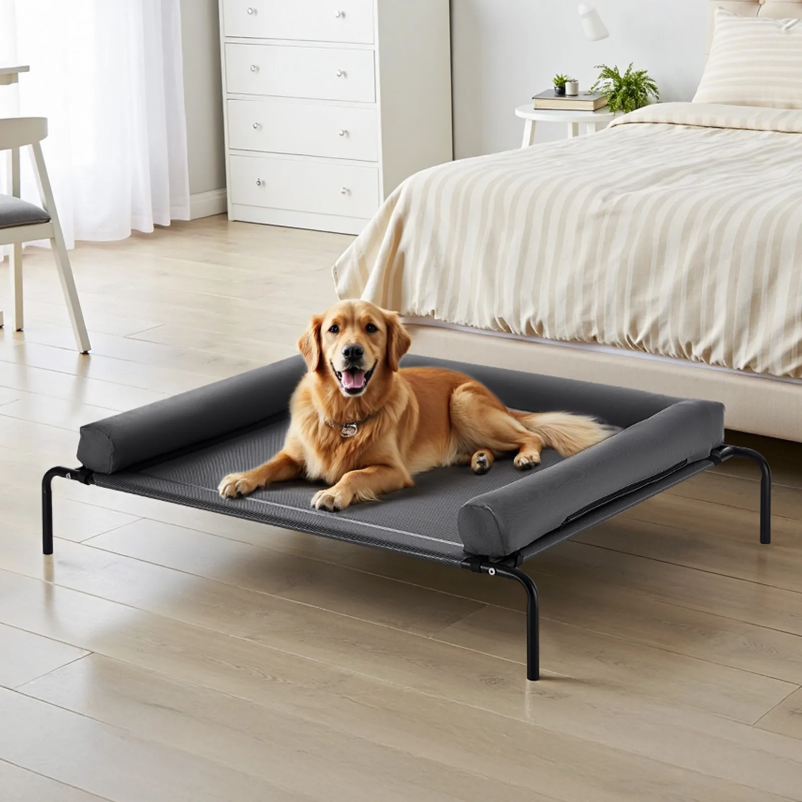 Elevated Dog Bed for Large Dog Portable Raised Dog Cot w/ Pillow XL Gray
Elevated Dog Bed for Large Dog Portable Raised Dog Cot w/ Pillow XL Gray