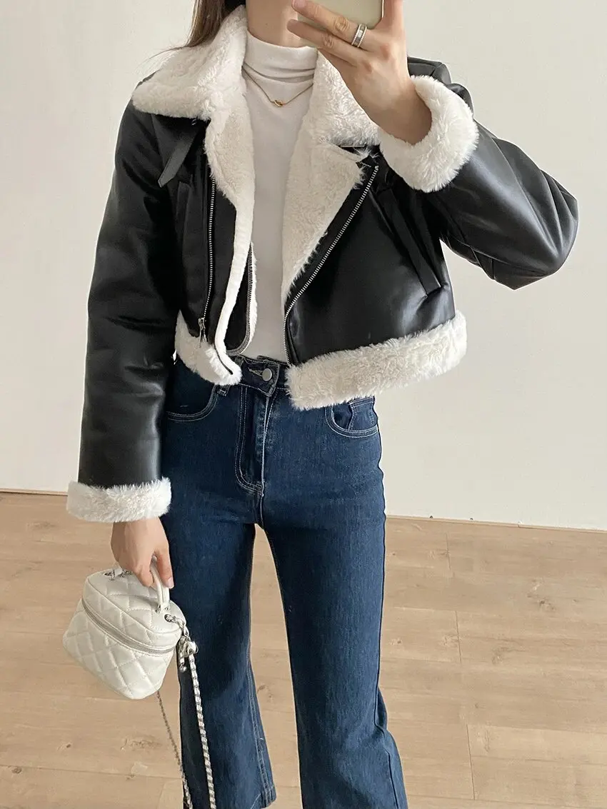 Зимняя верхняя одежда, женская меховая кожа, интегрированная, свободная, с откидным воротником, мотоциклетное пальто, универсальное пальто для поездок на работу
Зимняя верхняя одежда, женская меховая кожа, интегрированная, свободная, с откидным воротником, мотоциклетное пальто, универсальное пальто для поездок на работу