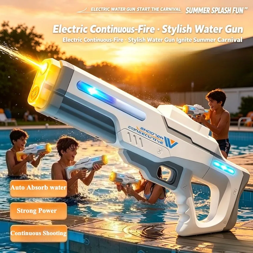 Electric Water Gun Toy Powerful Squirt Automatic Water Suction Water Blasters Summer Outdoor Beach Play Water Toy for Adults
Electric Water Gun Toy Powerful Squirt Automatic Water Suction Water Blasters Summer Outdoor Beach Play Water Toy for Adults