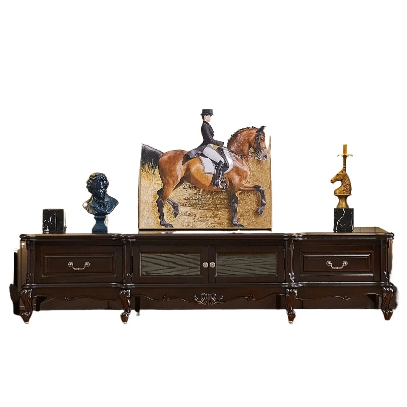 American full solid wood TV cabinet living room retro American style floor cabinet coffee table combination
American full solid wood TV cabinet living room retro American style floor cabinet coffee table combination