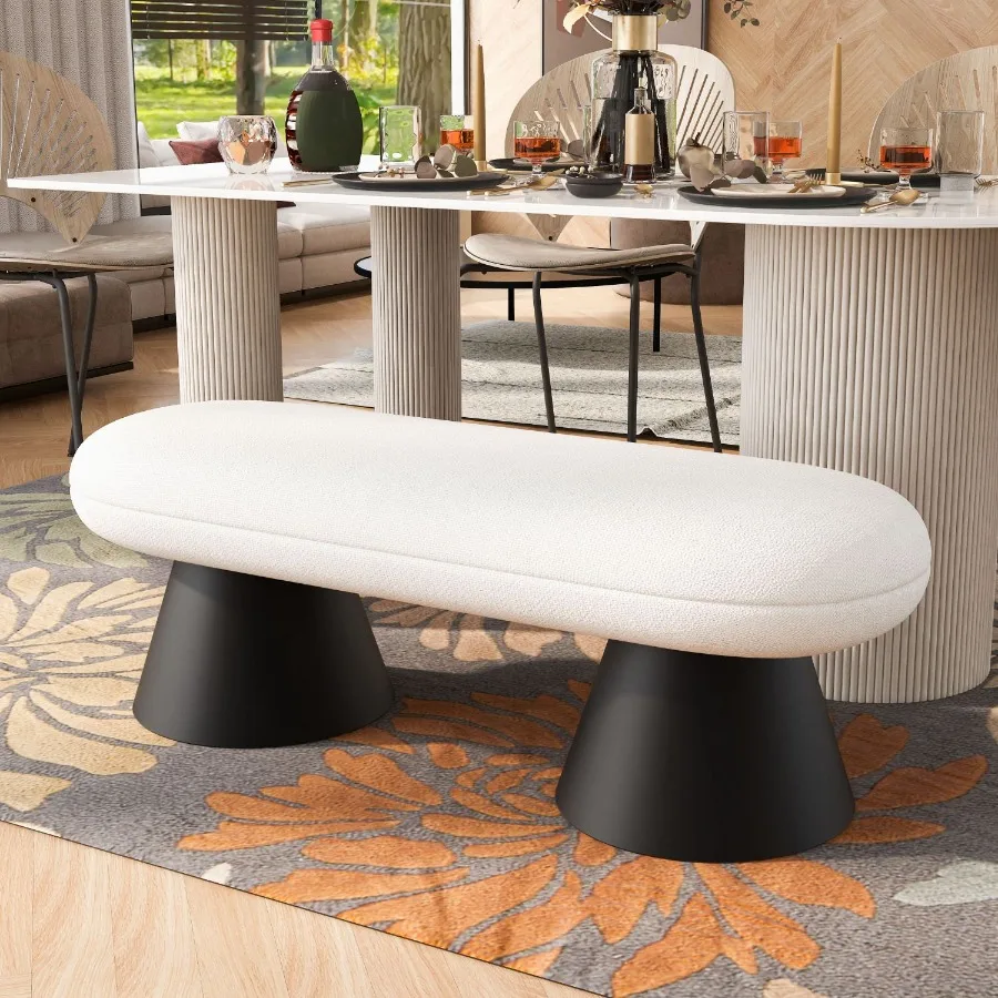 Dining Bench for Dining Room Upholstered Bedroom End of Bed Entryway Bench Fabric man for Living Room Beige Stool Top Black Iro
Dining Bench for Dining Room Upholstered Bedroom End of Bed Entryway Bench Fabric man for Living Room Beige Stool Top Black Iro
