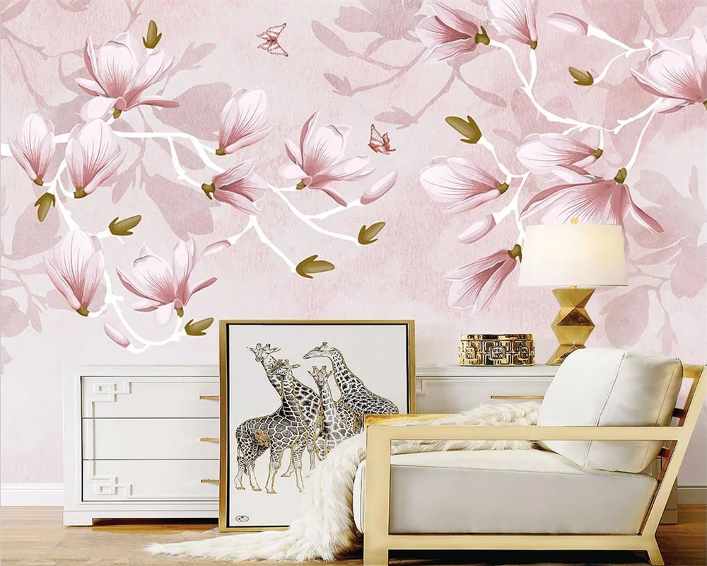 Beibehang Papel De Parede Custom New Nordic Pink Magnolia Flower Pastoral Wall Paper Romantic Interior Background Wallpaper
Beibehang Papel De Parede Custom New Nordic Pink Magnolia Flower Pastoral Wall Paper Romantic Interior Background Wallpaper
