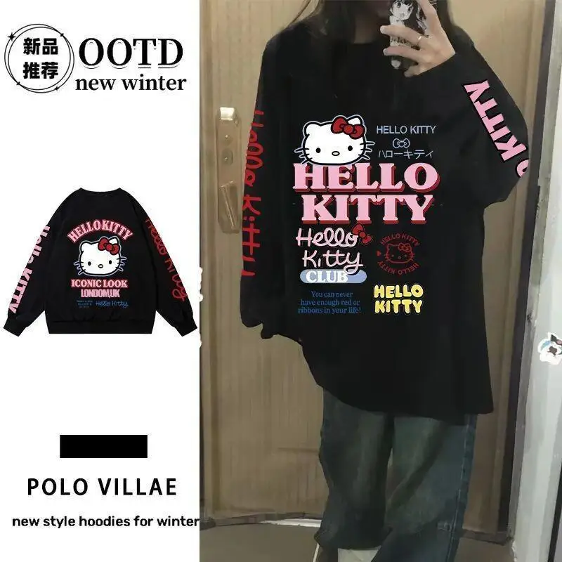 Толстовка Y2K Sanrio Hello Kitty для студентов, весенне-осенний базовый слой, женский пуловер Kawaii, топы с мультяшными рисунками для девочек, футболка с длинными рукавами
Толстовка Y2K Sanrio Hello Kitty для студентов, весенне-осенний базовый слой, женский пуловер Kawaii, топы с мультяшными рисунками для девочек, футболка с длинными рукавами