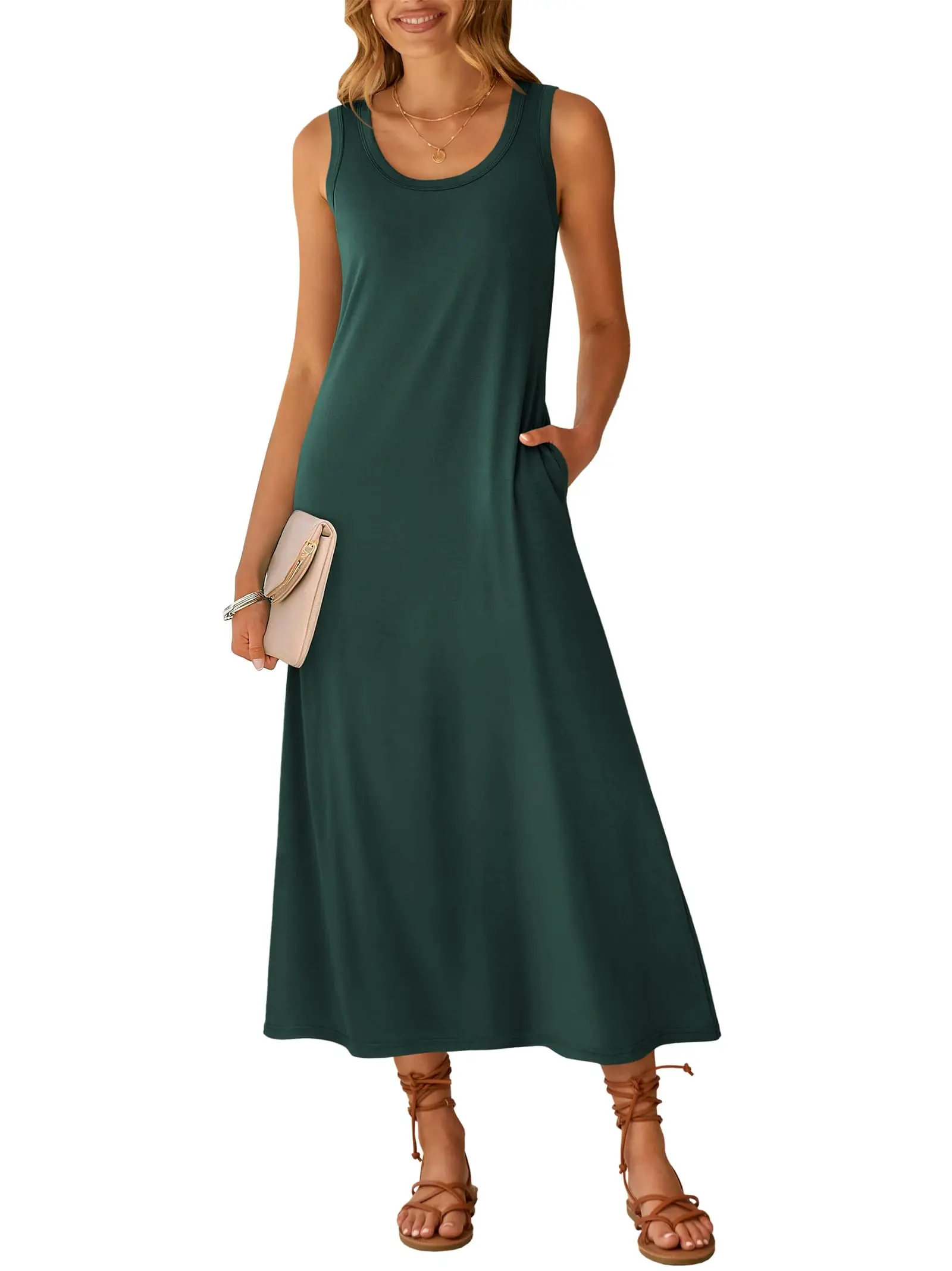 Sleeveless Scoop Neck Maxi Dress For Women Summer Casual Beach Vacation Dress
Sleeveless Scoop Neck Maxi Dress For Women Summer Casual Beach Vacation Dress