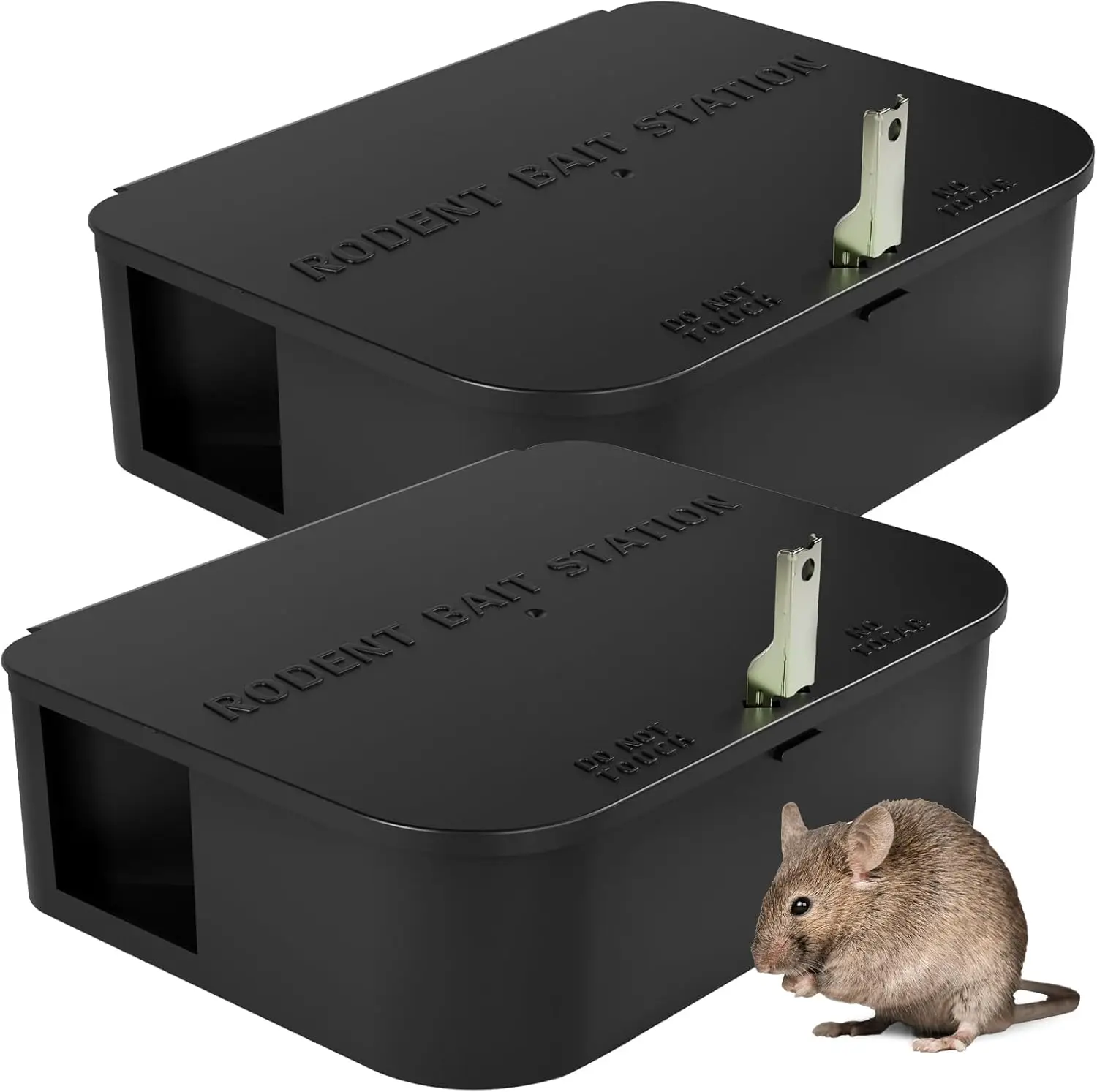 Rat Bait Station Box with Key, 2 Pack, Reusable Rodent Proof Bait Station for Indoor Outdoor Use, Child and Pet Safe Lock
Rat Bait Station Box with Key, 2 Pack, Reusable Rodent Proof Bait Station for Indoor Outdoor Use, Child and Pet Safe Lock