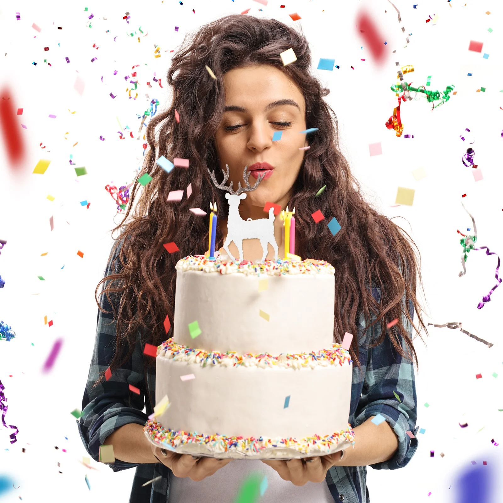 2Pcs Deer Cake Topper Plastic Birthday Cake Ornament Exquisite Decor Party Supplies Eye-Catching Tabletop Decoration
2Pcs Deer Cake Topper Plastic Birthday Cake Ornament Exquisite Decor Party Supplies Eye-Catching Tabletop Decoration