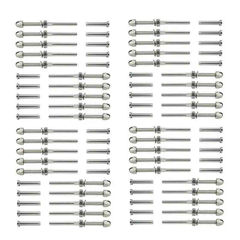 BHTS-40X Threaded Bolt And Pedal Ball Cable Railing Kit End Fitting 0.32 Cm,T316 Marine Grade Stainless Steel
BHTS-40X Threaded Bolt And Pedal Ball Cable Railing Kit End Fitting 0.32 Cm,T316 Marine Grade Stainless Steel