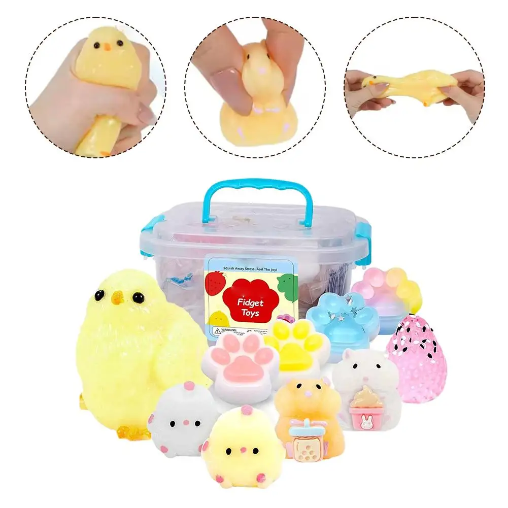 10pcsk Cute Chick Squeezing Toy Set Simulation Hamster Chick Release Pinch Stress Relief Toy Children's Gift Box
10pcsk Cute Chick Squeezing Toy Set Simulation Hamster Chick Release Pinch Stress Relief Toy Children's Gift Box