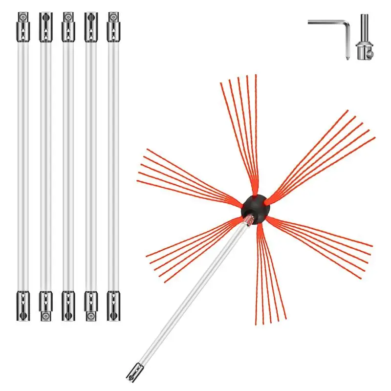 Chimney brush nylon fireplace brush stove pipe brush 6 M professional fittings stainless steel with flexible nylon rods
Chimney brush nylon fireplace brush stove pipe brush 6 M professional fittings stainless steel with flexible nylon rods