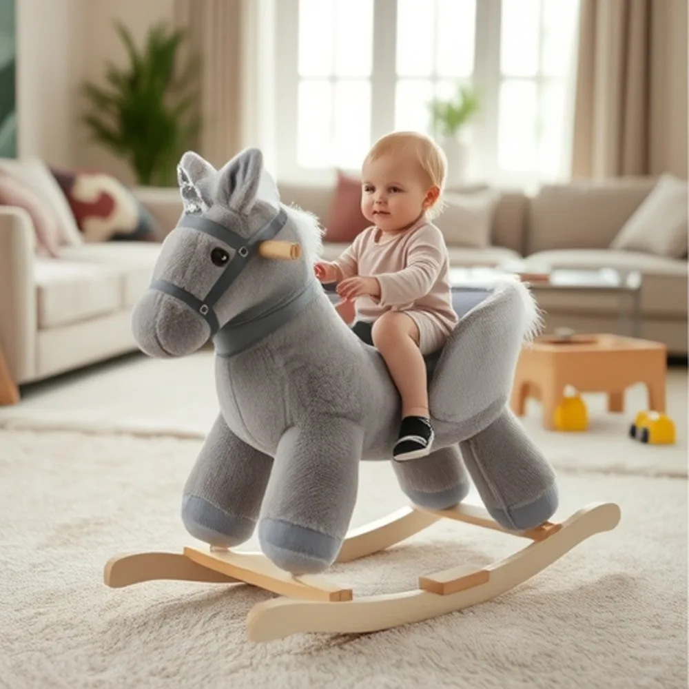 Baby Rocking Horse Unicorn Rocker Rocking Horse with Seat Wooden Ride on Toy Stuffed Plush Animal with Music Christmas Gift
Baby Rocking Horse Unicorn Rocker Rocking Horse with Seat Wooden Ride on Toy Stuffed Plush Animal with Music Christmas Gift