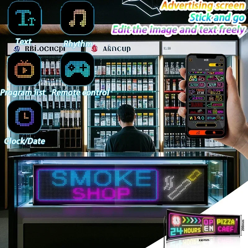 LED Flexible Screen APP Control Double Row Display Text Pattern Free Combination Car Advertising Store Front Outdoor Billboards
LED Flexible Screen APP Control Double Row Display Text Pattern Free Combination Car Advertising Store Front Outdoor Billboards