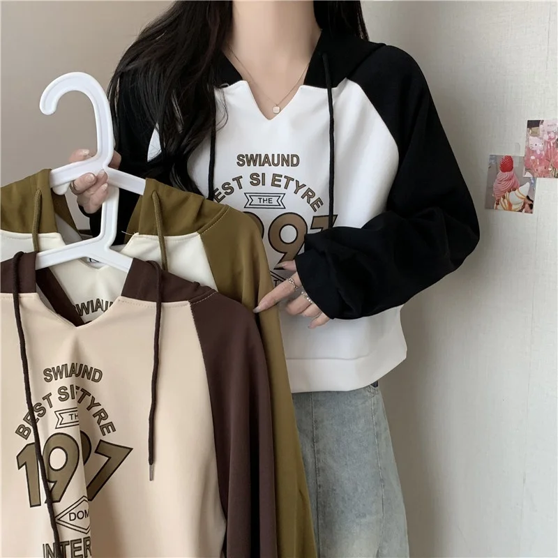 Short Hoodie Women's Spring Autumn Thin Loose Korean Version with Hat Student Casual Print Splice Polyester Cotton Blend
Short Hoodie Women's Spring Autumn Thin Loose Korean Version with Hat Student Casual Print Splice Polyester Cotton Blend