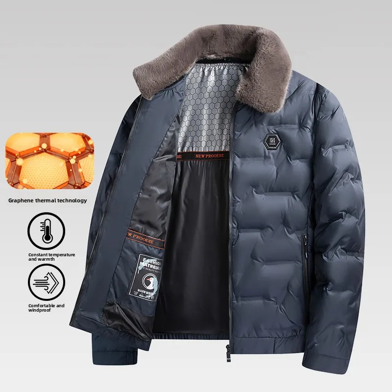 Men's Winter Cotton Jacket Removable Fur Collar Windproof Business Style Zipper Closure Regular Fit Casual Wear Standard Length
Men's Winter Cotton Jacket Removable Fur Collar Windproof Business Style Zipper Closure Regular Fit Casual Wear Standard Length