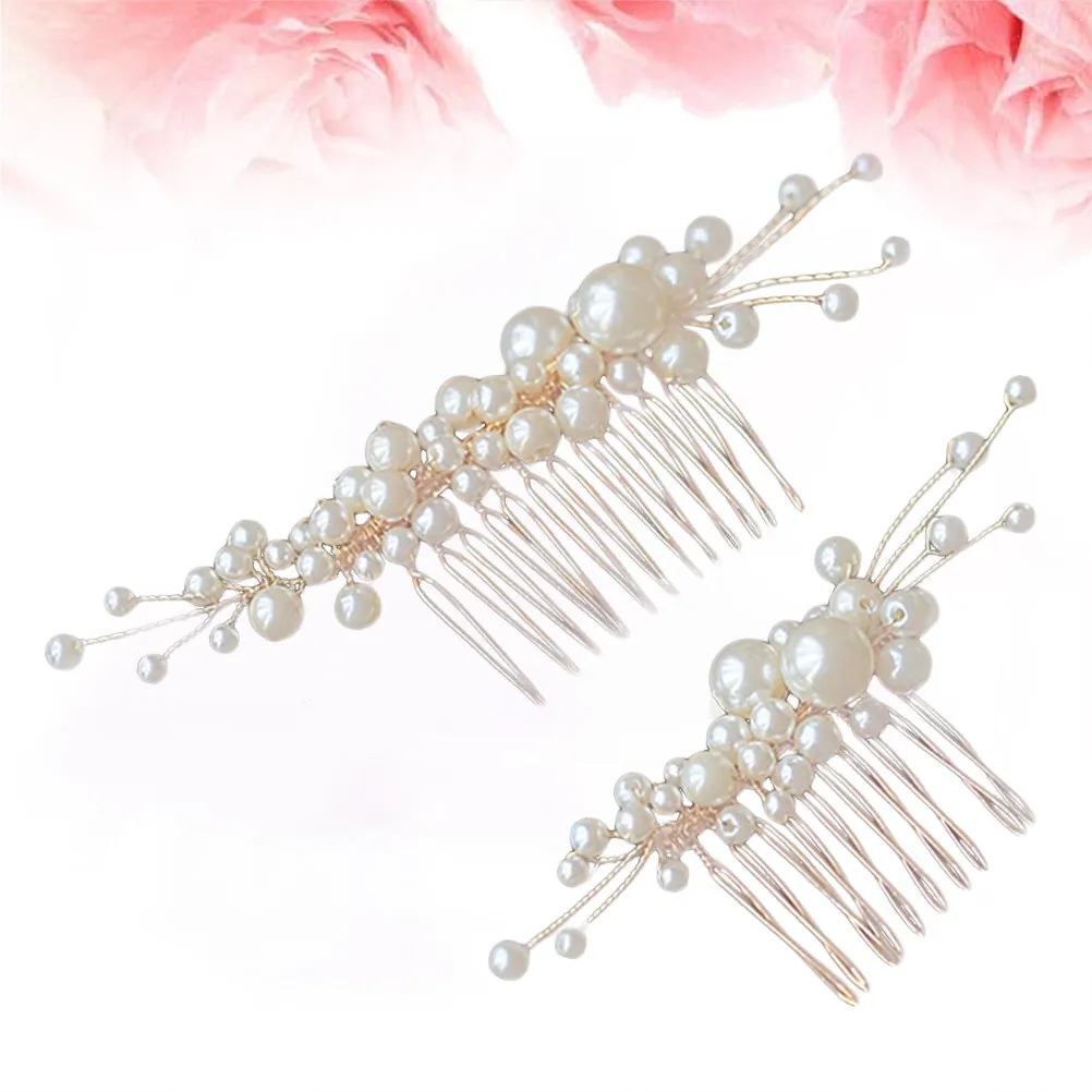 2Pcs Pearl Hair Comb Set Bridal Hairpin Wedding Headpiece for Bride Bridesmaid Flower Girl Prom Party Engagement Anniversary
2Pcs Pearl Hair Comb Set Bridal Hairpin Wedding Headpiece for Bride Bridesmaid Flower Girl Prom Party Engagement Anniversary
