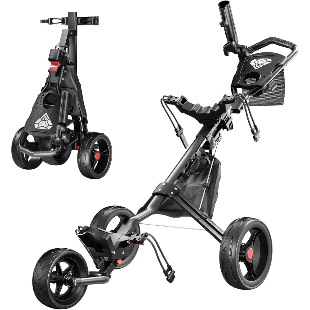 Golf Push Cart 3 Wheel, Golf Cart Foldable, Multiple Functions Golf Bag Cart for All Ages with Adjustable Handle - Lightweight
Golf Push Cart 3 Wheel, Golf Cart Foldable, Multiple Functions Golf Bag Cart for All Ages with Adjustable Handle - Lightweight