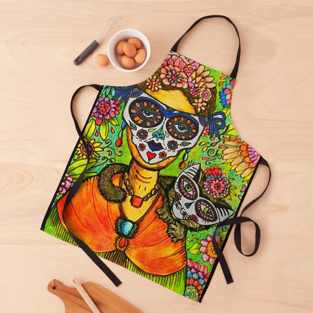 Dia de los Muertos - Kahlo's Kat Apron Kitchen Front For Home Accessories Women's Dress Apron
Dia de los Muertos - Kahlo's Kat Apron Kitchen Front For Home Accessories Women's Dress Apron