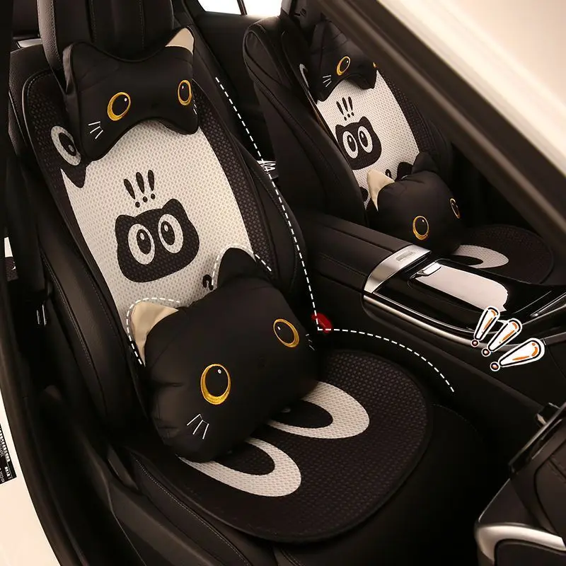 Car seat cushion four seasons universal cute cartoon little black cat ice silk breathable cooling pad
Car seat cushion four seasons universal cute cartoon little black cat ice silk breathable cooling pad