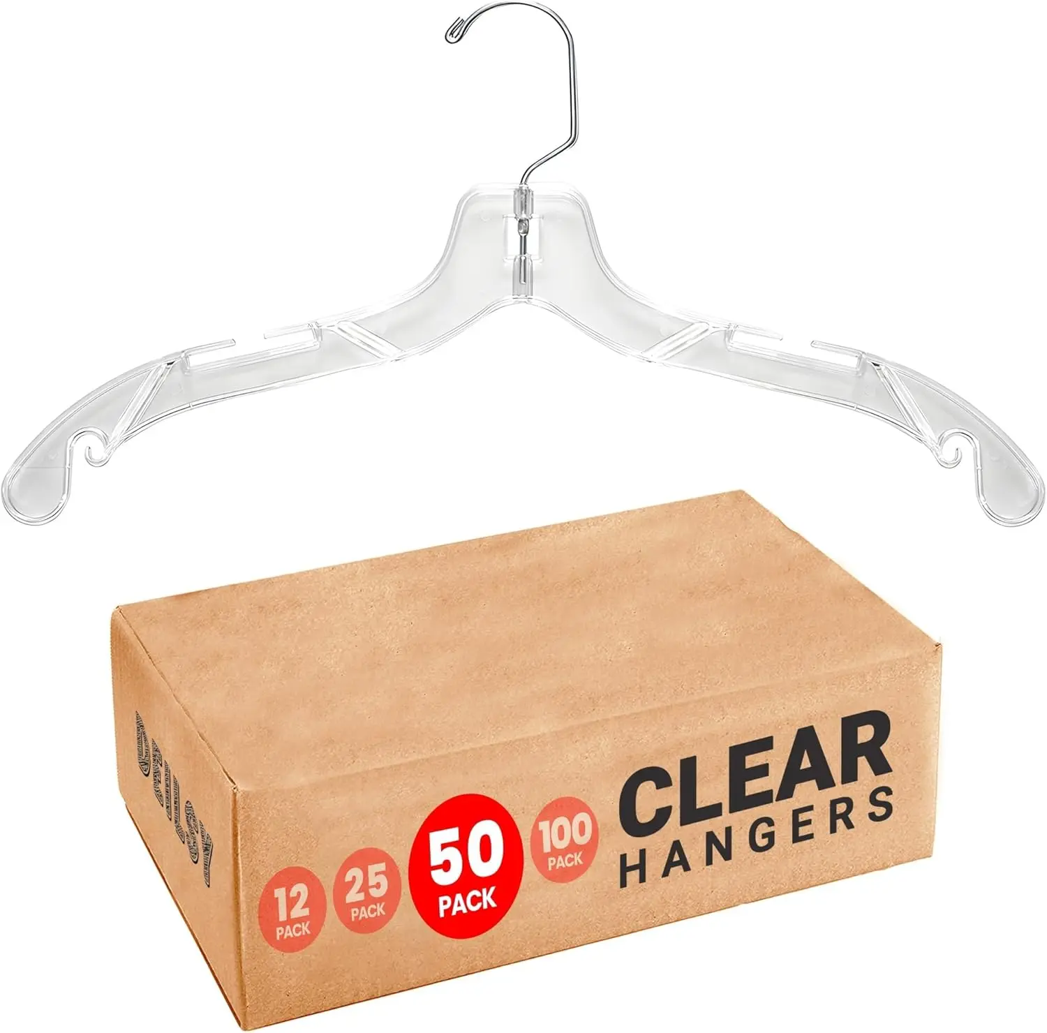 Clear Plastic Hangers 50 Pack - Durable Clothes Hangers for Wardrobe Organization, Versatile Coat Hangers for Home and Retail Use
Clear Plastic Hangers 50 Pack - Durable Clothes Hangers for Wardrobe Organization, Versatile Coat Hangers for Home and Retail Use