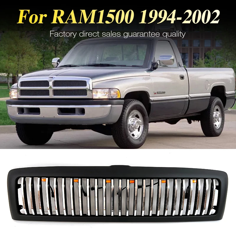 Chrome&Black Fron Grille With Light Fits For Dodge Ram 1500 1994-2002 Racing Grill
Chrome&Black Fron Grille With Light Fits For Dodge Ram 1500 1994-2002 Racing Grill