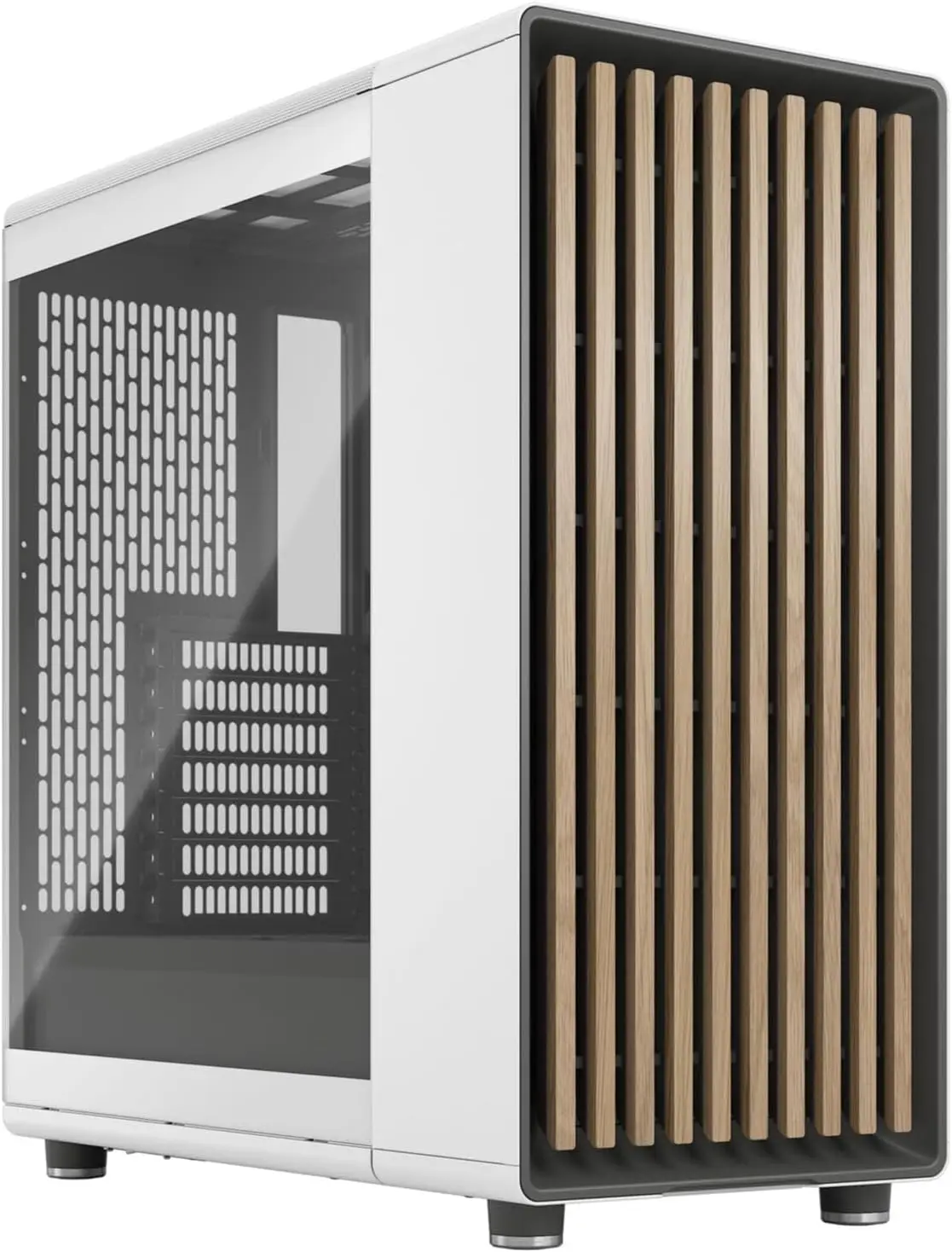 ATX Mid Tower PC Gaming Case with Oak Wood Front, Glass Side Panel, Two 140mm PWM Fans, and Type C USB for Airflow
ATX Mid Tower PC Gaming Case with Oak Wood Front, Glass Side Panel, Two 140mm PWM Fans, and Type C USB for Airflow