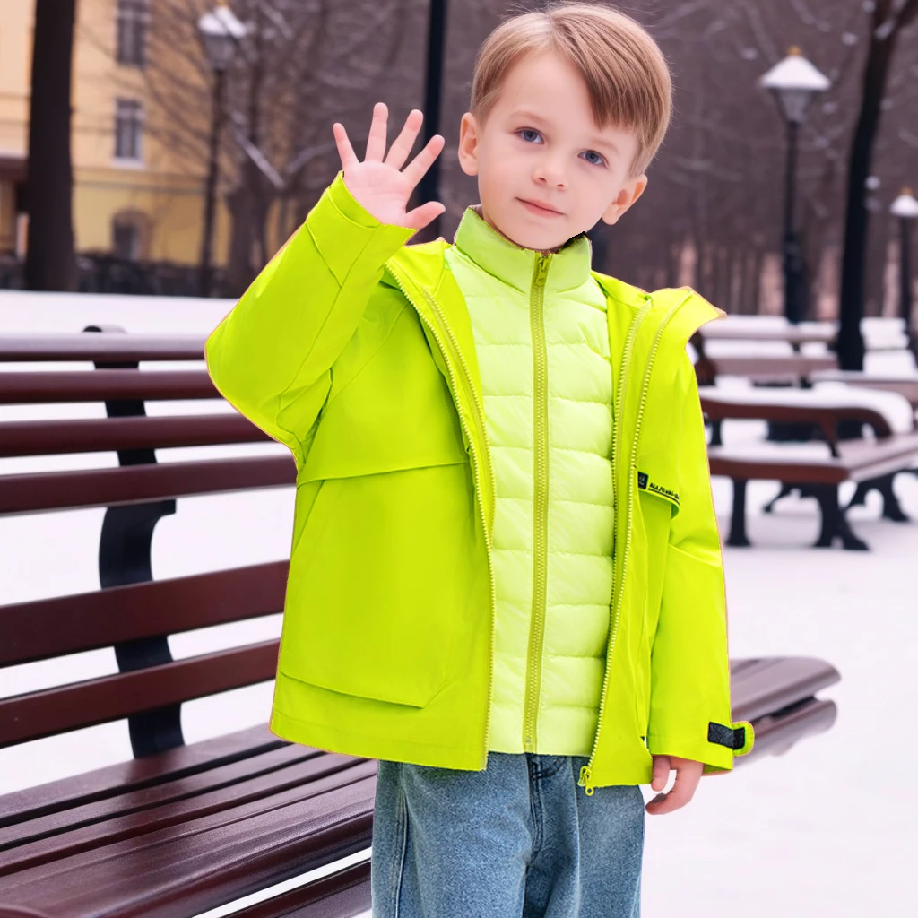 3 in 1 Kids Ski Jacket Winter Thicken Warm Waterproof Detachable Fleece Liner Down Coat for Boys Girls Outdoor Snow Outerwear
3 in 1 Kids Ski Jacket Winter Thicken Warm Waterproof Detachable Fleece Liner Down Coat for Boys Girls Outdoor Snow Outerwear