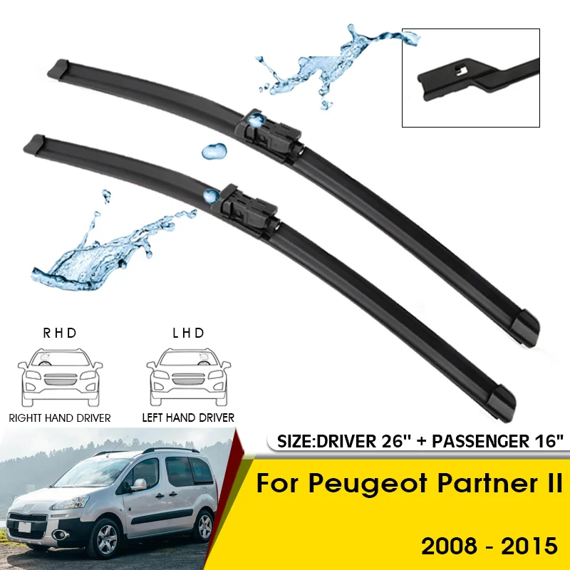 Car Wiper Blades For Peugeot Partner II 2008-2015 Windshield Windscreen Front Window Blades 26"+16" Car Accessories
Car Wiper Blades For Peugeot Partner II 2008-2015 Windshield Windscreen Front Window Blades 26"+16" Car Accessories