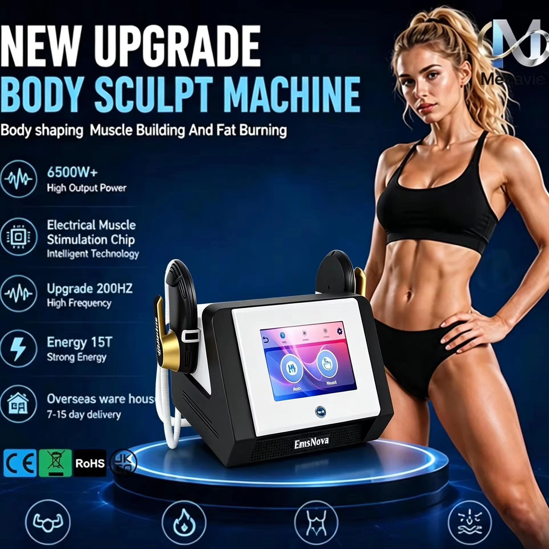 Portable 6500W EMS Muscle Stimulat 15T 200HZ High Frequency Muscle Stimulator Full Body Shaping Fat Burner Post-Workout Recovery
Portable 6500W EMS Muscle Stimulat 15T 200HZ High Frequency Muscle Stimulator Full Body Shaping Fat Burner Post-Workout Recovery