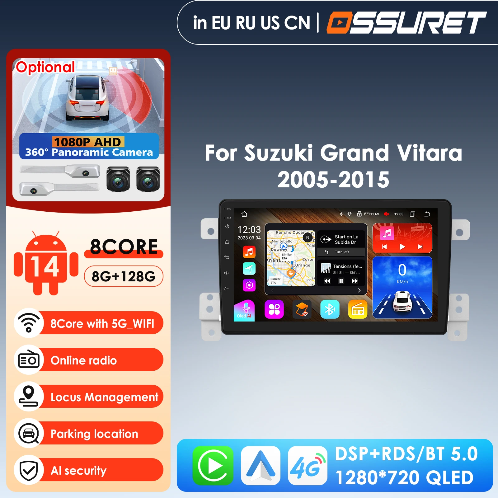 9 Inch 7862 for uzuki Grand Vitara /Escudo 2005-2015 Car Multimedia Player Stereo Radio CarPlay Android Auto Head Unit RDS DSP
9 Inch 7862 for uzuki Grand Vitara /Escudo 2005-2015 Car Multimedia Player Stereo Radio CarPlay Android Auto Head Unit RDS DSP