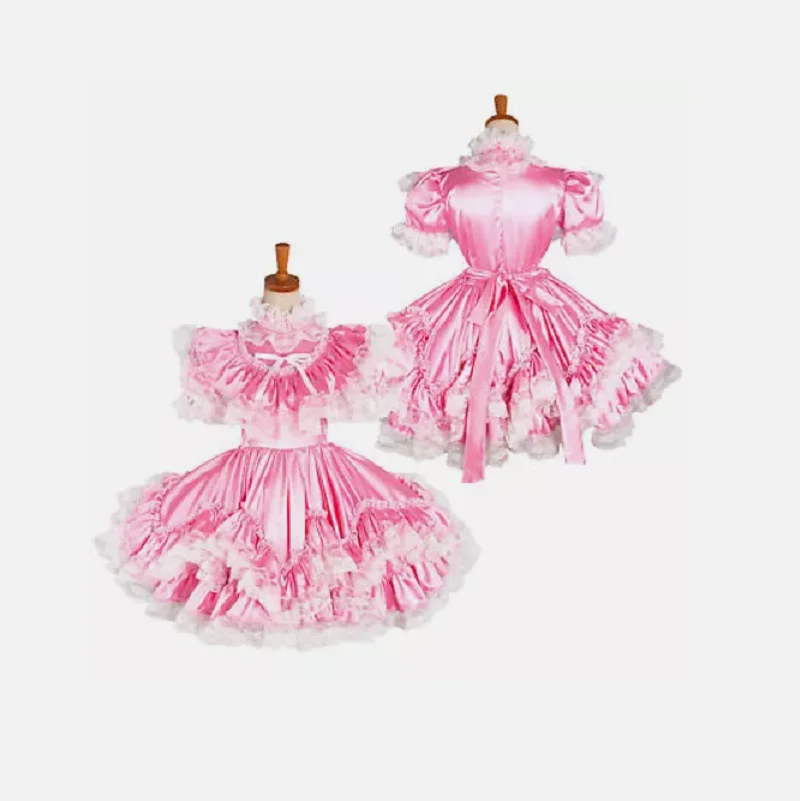New hot selling French Maid Sissy girl Lockable Satin Dress cosplay costume Tailor made
New hot selling French Maid Sissy girl Lockable Satin Dress cosplay costume Tailor made