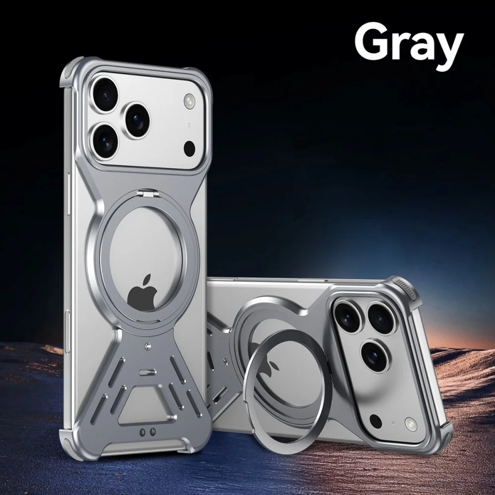 Classic Solid Color Metal Aluminum Alloy Phone Case for iPhone Air 15 16 17 Pro Max with 360 ° Rotating Bracket
Classic Solid Color Metal Aluminum Alloy Phone Case for iPhone Air 15 16 17 Pro Max with 360 ° Rotating Bracket
