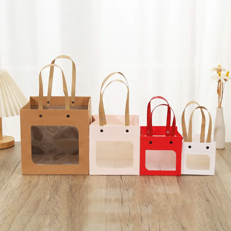 100Pcs/Lot Creative Minimalist Window Opening Paper Bag White Card Paper Bag Flower Carrying Bag Holiday Gift Tote Bags
100Pcs/Lot Creative Minimalist Window Opening Paper Bag White Card Paper Bag Flower Carrying Bag Holiday Gift Tote Bags