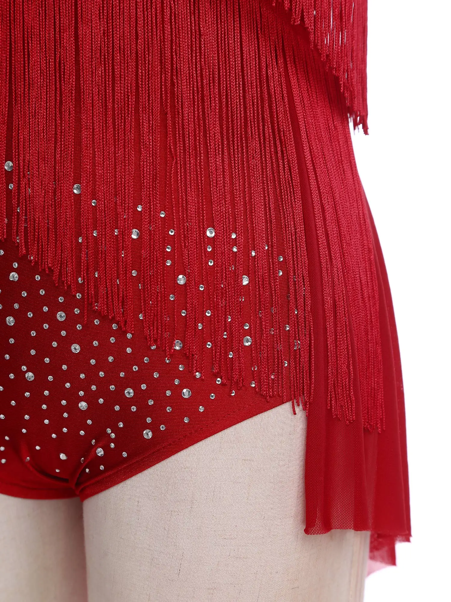 Women Figure Skating Latin Tango Dance Dress Performance Costume Sleeveless Rhinestones Fringed Hem Leotards Dress Dancewear
Women Figure Skating Latin Tango Dance Dress Performance Costume Sleeveless Rhinestones Fringed Hem Leotards Dress Dancewear