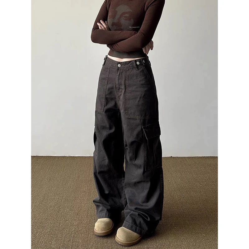 ZHIZOU American Vintage Dark Gray High Waisted Jeans Women's Casual Grunge High Street 2000s Pants Y2K Wide Leg Washed Denim
ZHIZOU American Vintage Dark Gray High Waisted Jeans Women's Casual Grunge High Street 2000s Pants Y2K Wide Leg Washed Denim
