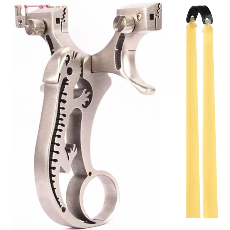 304 Stainless Steel Lizard Slingshot Quick Press Flat Rubber Band Strong Slingshot Outdoor Hunting Shooting Sports Entertainment
304 Stainless Steel Lizard Slingshot Quick Press Flat Rubber Band Strong Slingshot Outdoor Hunting Shooting Sports Entertainment