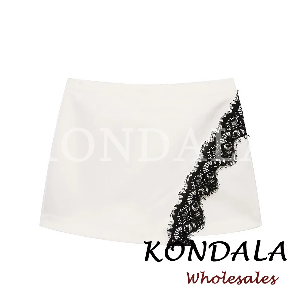 KONDALA Chic Asymmetric Modern Lace Sexy Elegant White Mini Skirt Fashion 2026 Summer A-Line Night Party Vintage Female Skirt
KONDALA Chic Asymmetric Modern Lace Sexy Elegant White Mini Skirt Fashion 2026 Summer A-Line Night Party Vintage Female Skirt