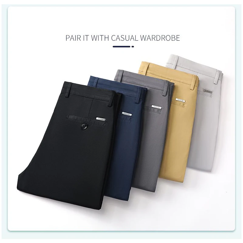 29-42 Classic Style Men's Cotton Elastic Casual Pants No Iron Anti-wrinkle Solid Color Business Straight Trousers Brand Clothes
29-42 Classic Style Men's Cotton Elastic Casual Pants No Iron Anti-wrinkle Solid Color Business Straight Trousers Brand Clothes