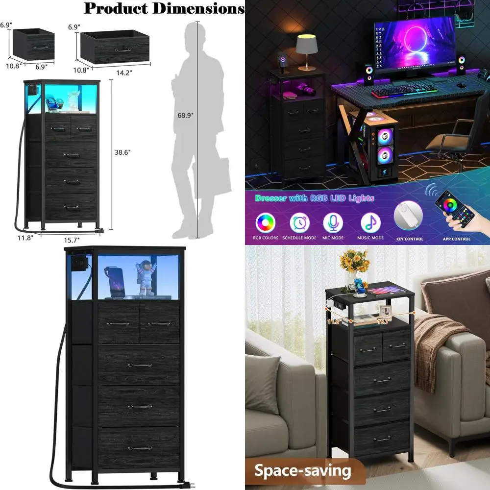 Комод для спальни, высокая прикроватная тумба, вертикальный деревянный комод, зарядная станция, светодиодное освещение, тканевые контейнеры для хранения, прикроватная тумбочка с полками
Комод для спальни, высокая прикроватная тумба, вертикальный деревянный комод, зарядная станция, светодиодное освещение, тканевые контейнеры для хранения, прикроватная тумбочка с полками