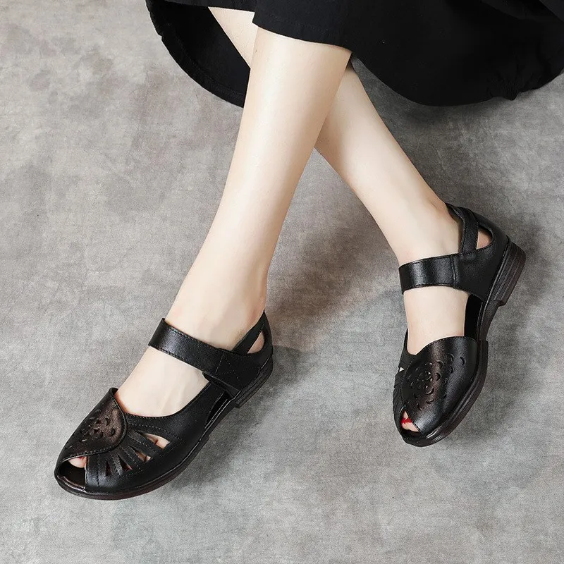 Flat Bottom Women's Sandals Soft Leather Fish Mouth Mom Shoes Casual Mid-Aged And Elderly Cowhide Sandals Fashionable Summer ...
Flat Bottom Women's Sandals Soft Leather Fish Mouth Mom Shoes Casual Mid-Aged And Elderly Cowhide Sandals Fashionable Summer ...