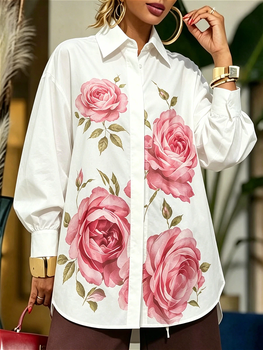2026 Women Floral Print Lapel Blouse Tops Long Sleeves Button Down Loose Fit Casual Office Outfits Women's Blouses And Shirts
2026 Women Floral Print Lapel Blouse Tops Long Sleeves Button Down Loose Fit Casual Office Outfits Women's Blouses And Shirts